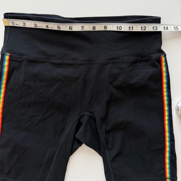 Target Pride Double Striped Rainbow Women’s Bike Shorts Black High Waisted Small - Picture 4 of 6